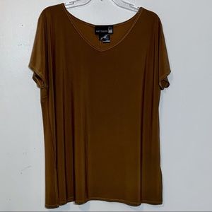 NWT Anthony‎ V-neck short sleeve brown blouse